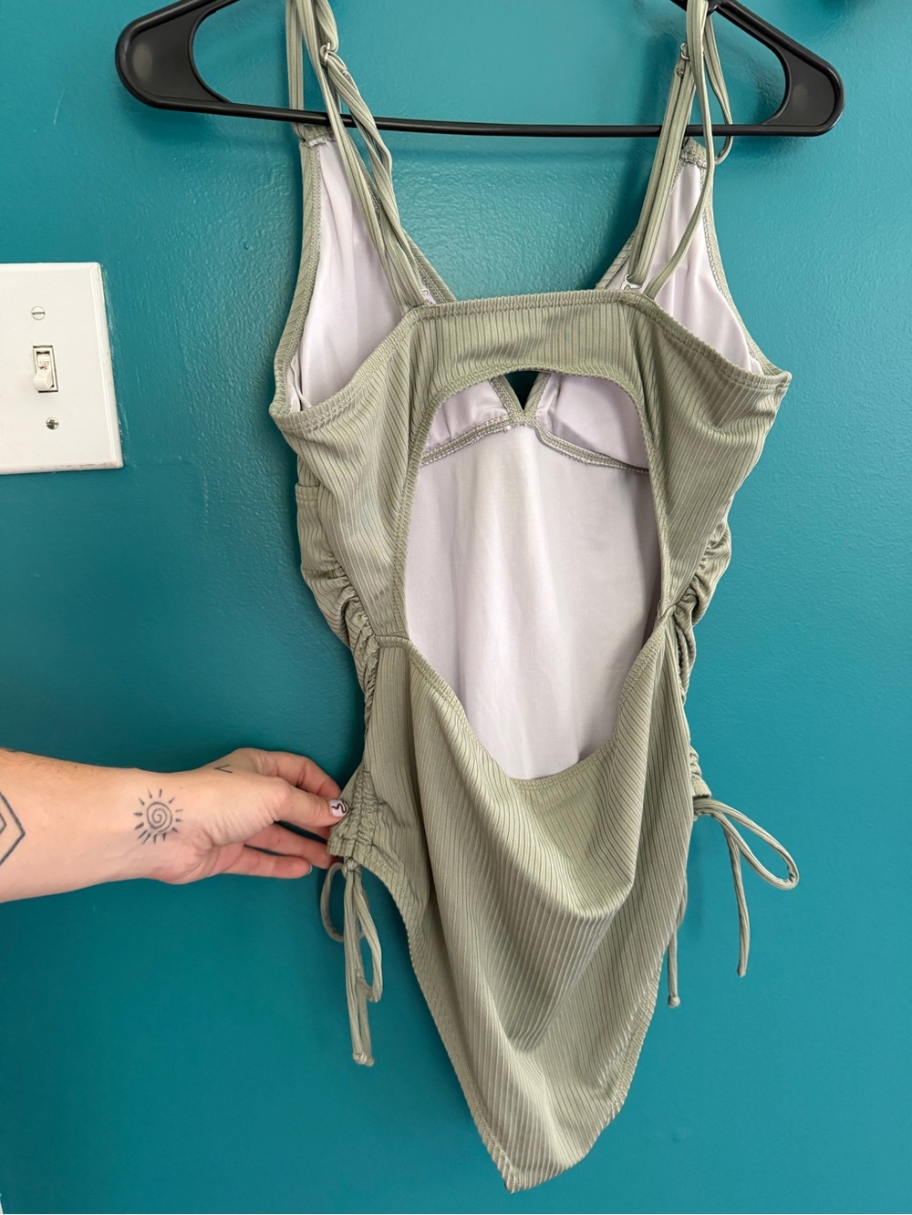 Target Light Sage Ribbed One-Piece Swimsuit - Picture 2 of 2